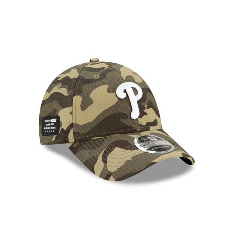 MLB Philadelphia Phillies Armed Forces Weekend Stretch Snap 9Forty Adjustable (RRF2015) - Green New Era Caps